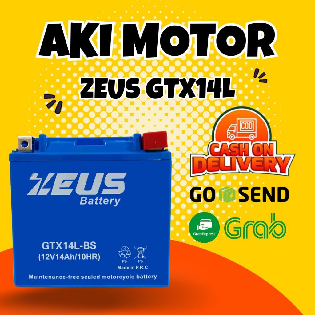 Aki motor HYOSUNG GV650 GTX14L Aki Gel Zeus High Spec