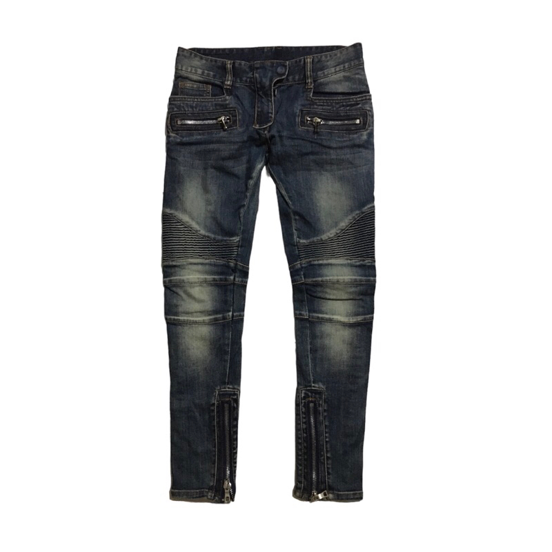 balmain paris biker jeans