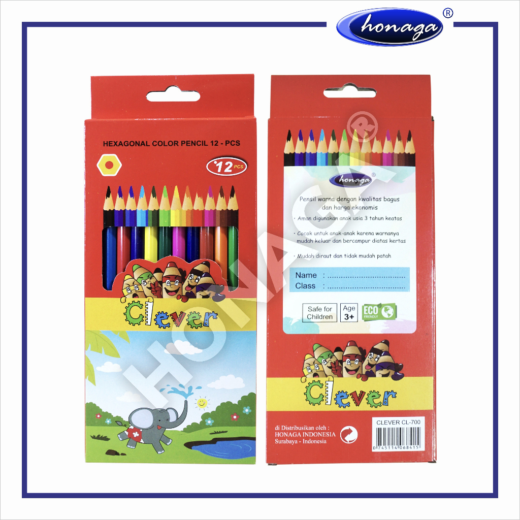 

Pensil 12 Warna Clever Star 12w Panjang Hexagonal Colour Pencil