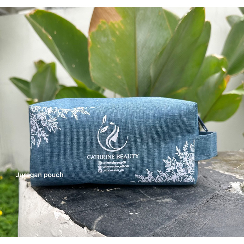 (minimal order 100 pcs)#POUCH DENIM WATERPROF KEKINIAN Pouch pernikahan souvenir pouch souvenir pern