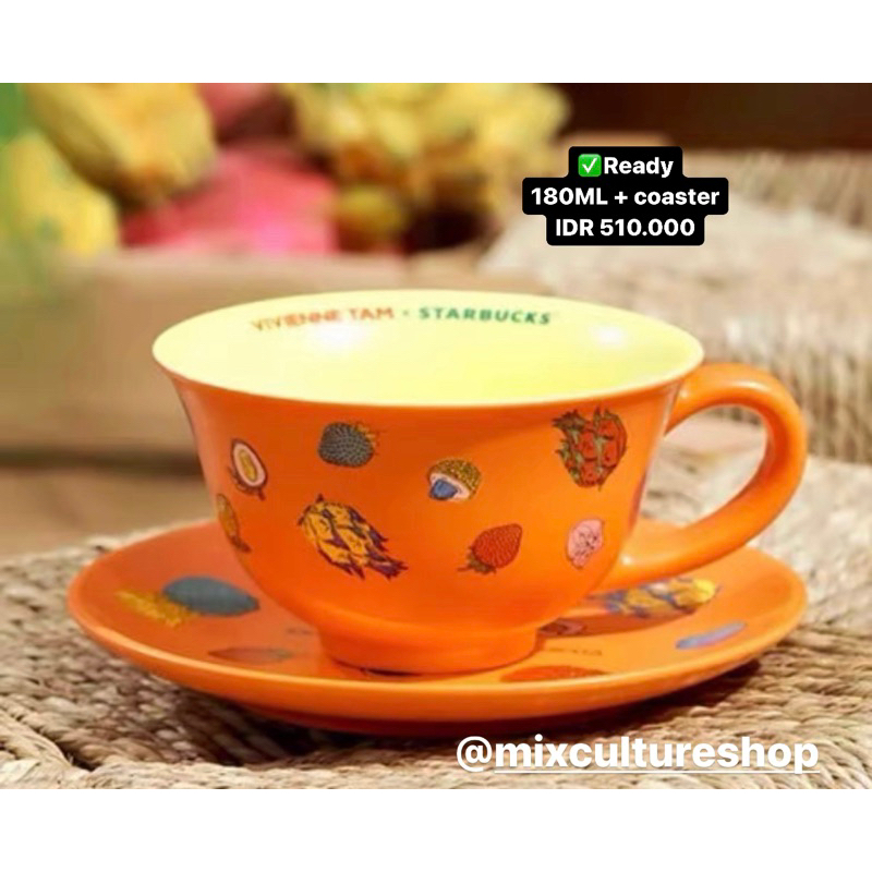 Starbucks Vivienne Tam china 2023 edition mug 180ML + coaster