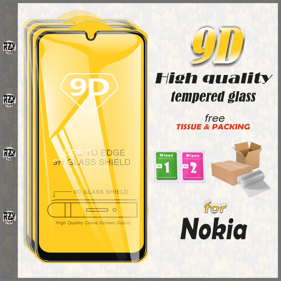 Tempered glass NOKIA TG FULL 9D KACA BENING 2 3.1 4.2 5 5.1 6 6.1 PLUS ANTI GORES RZ AKSESORIS HP