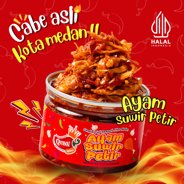 

QUINN of Spicy Ayam Suwir Petir 150g - Sambal Pedas by Kitchen Medan