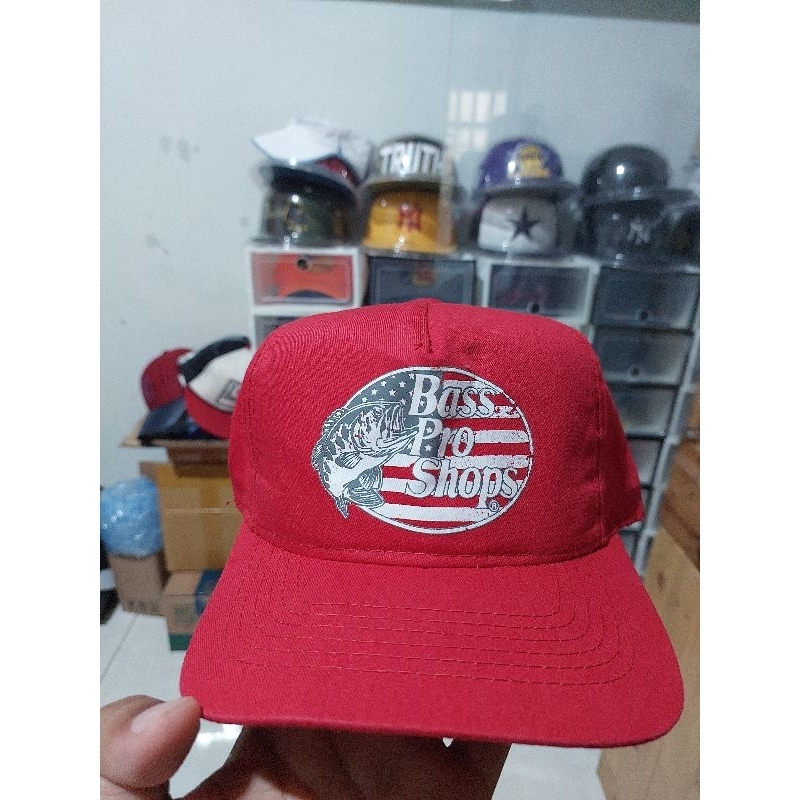 Topi Bass Pro Merah US Flag