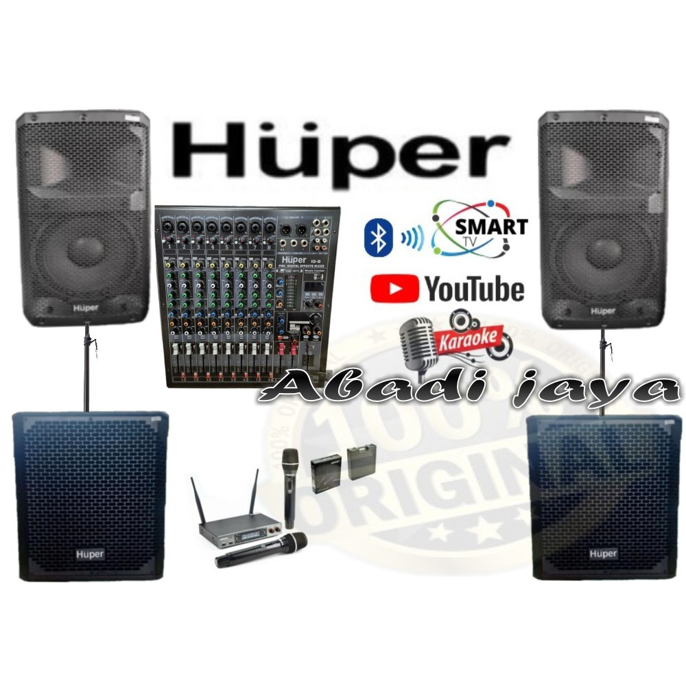 paket sound huper js9 10 inch subwoofer huper b12a 12 inch ig8 8 ch