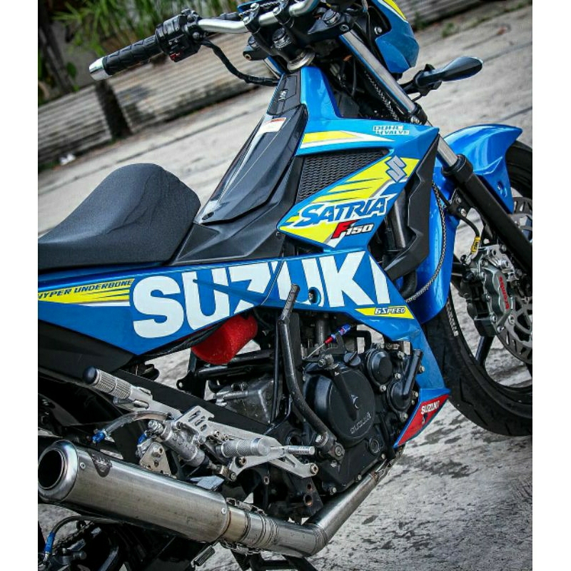 (BISA COD) Striping Stiker Satria fu Fi 2016 injeksi Biru Stiker Lis Decal Body Standar Ori Suzuki S
