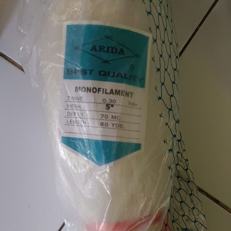 jaring ikan ARIDA 5 inch 0.30 70md/80yds YOKO JARING ARIDA jaring pukat jala nelayan