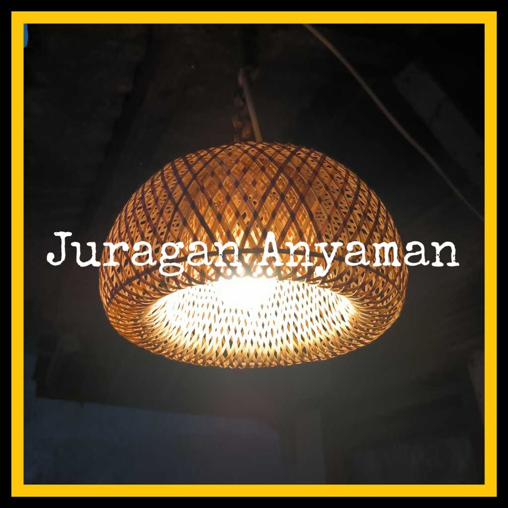 Kap Lampu Gantung Estetik Model E Anyaman Bambu Dekorasi Ruangan Minimalis Cafe Resto Resort Villa H
