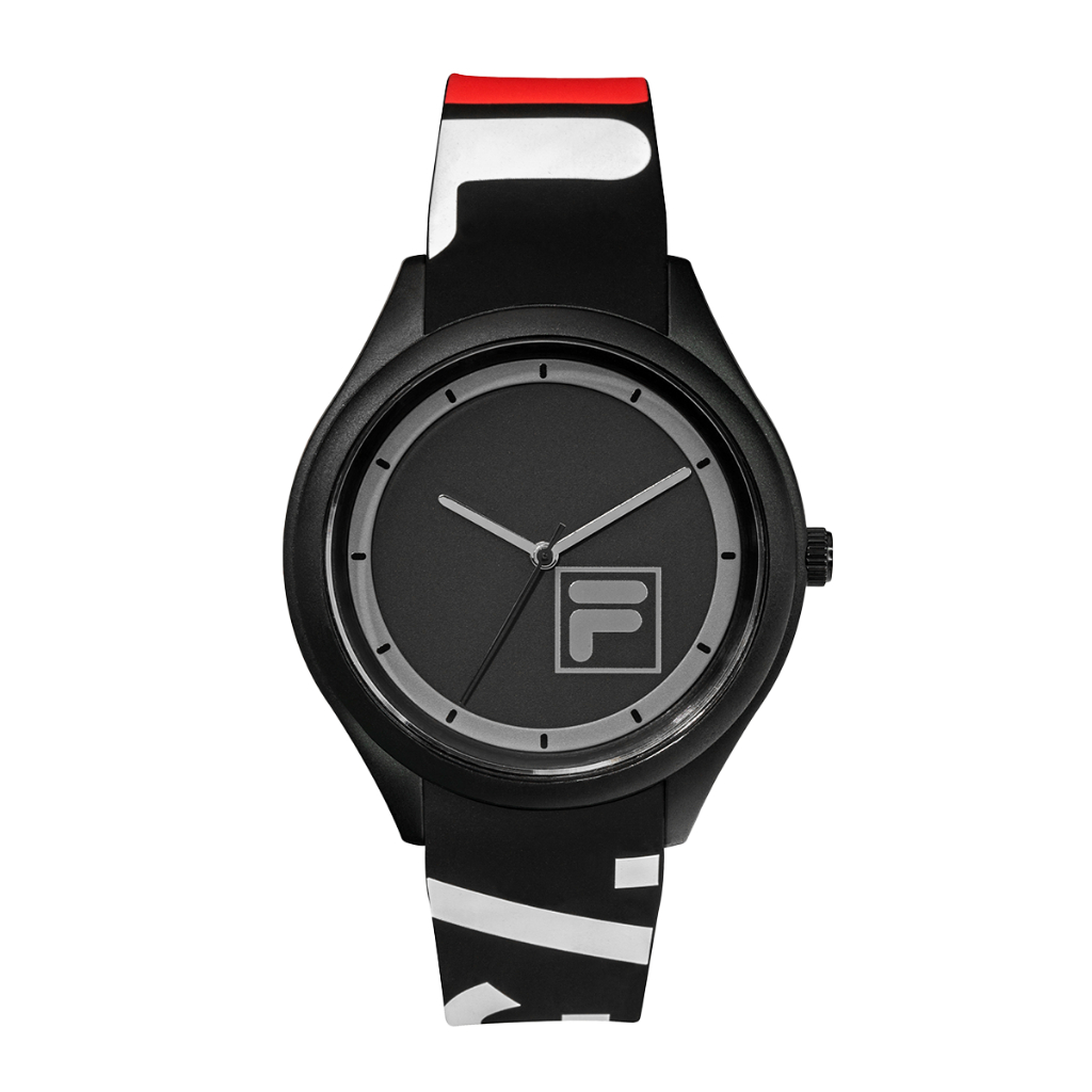 Jam Tangan Unisex Fila FL38321-102 Black Dial Black Sillicon Strap