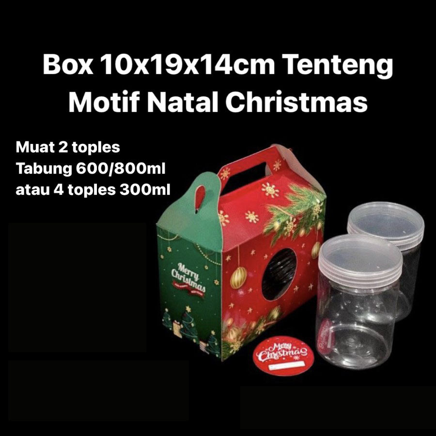 

(5 pcs) kardus tenteng dus toples tabung 600-800ml isi 2 box hantaran natal christmas xmas ukuran 10x19x14cm