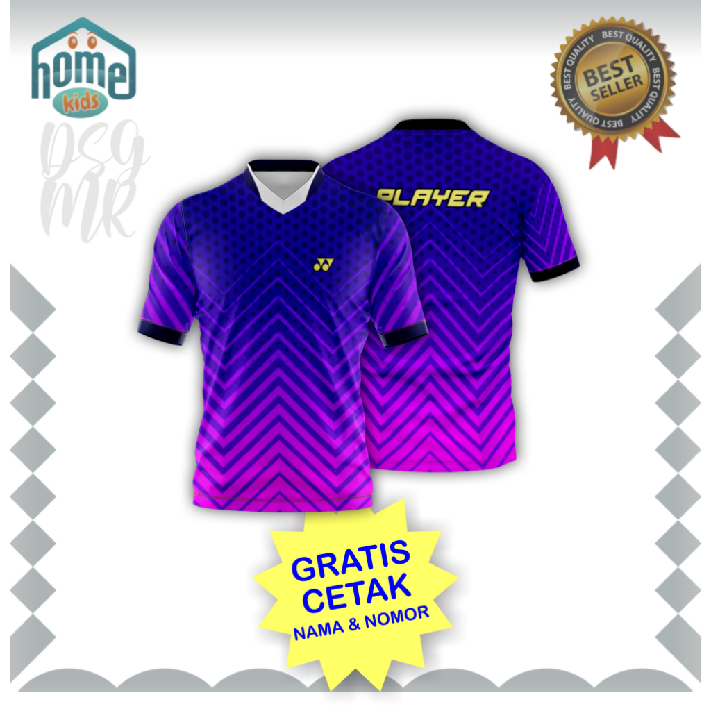 JERSEY BADMINTON UNGU-BIRU