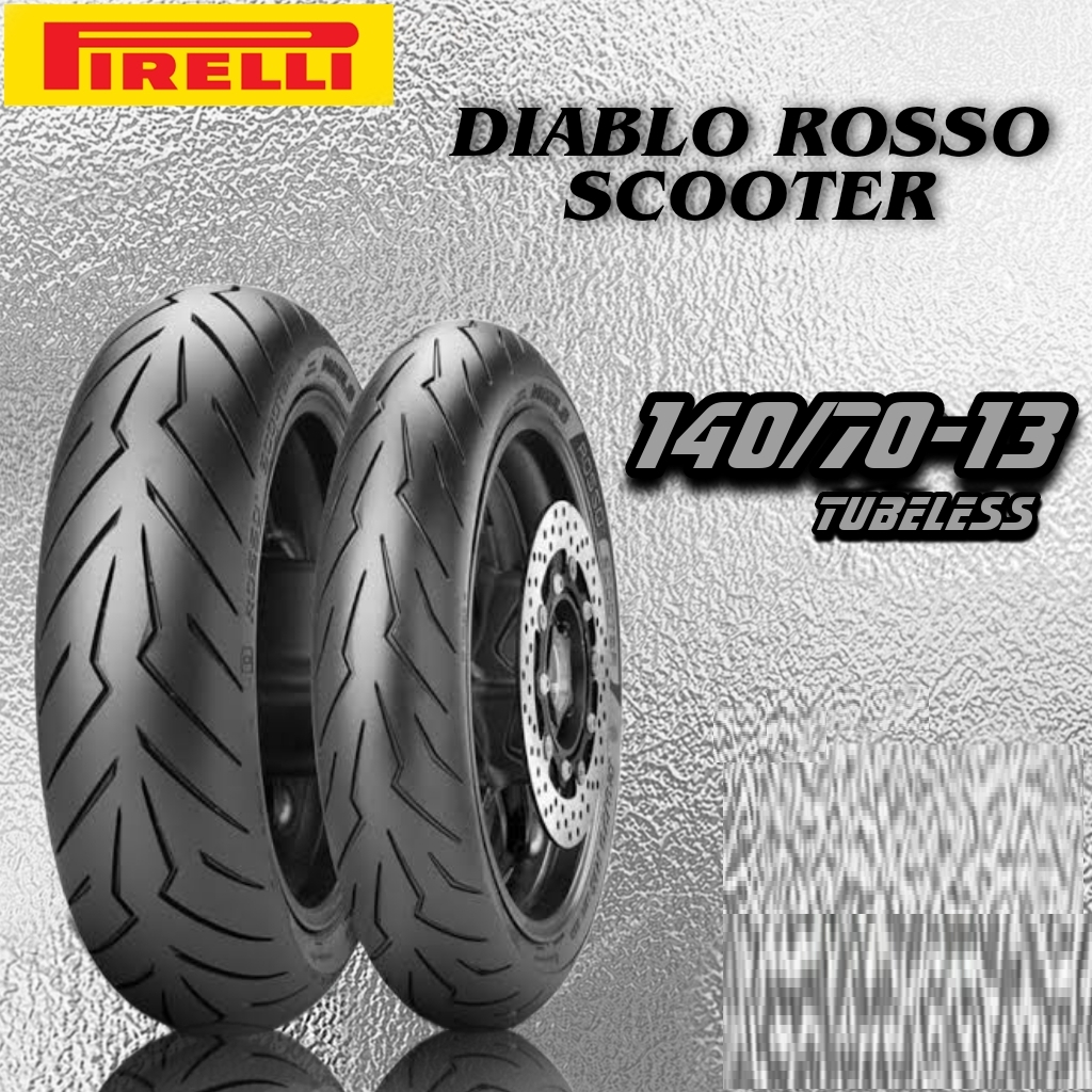 Ban Luar Pirelli Diablo Rosso Scooter  ukuran 140/70 ring 13 140 70 13 TUBELESS