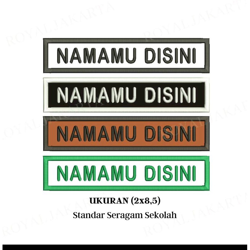 bed nama bordir seragam, logo bordir KHUSUS GOJEK