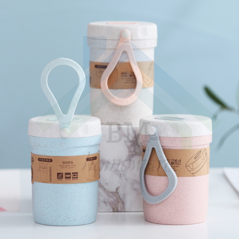 Cangkir Sarapan Multifungsi Mangkuk Sup Jerami Gandum / Cup Jerami Gandum