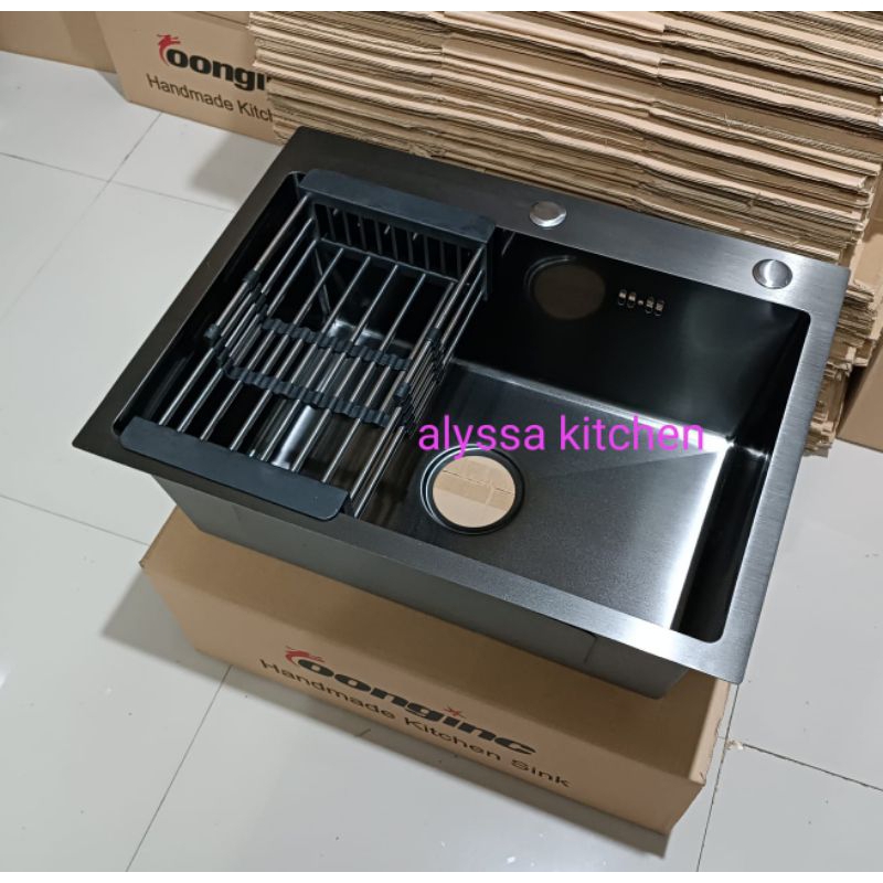 Kitchen Sink LOONGINC 6045 hitam /Bak cuci piring stainless 6045 hitam