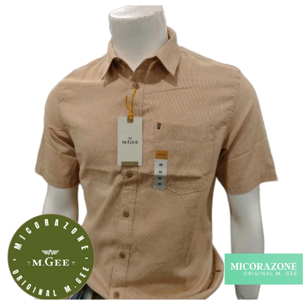 Kemeja Original MGEE - Kemeja Kerja Kasual Lengan Pendek MGEE Cream Alto C125