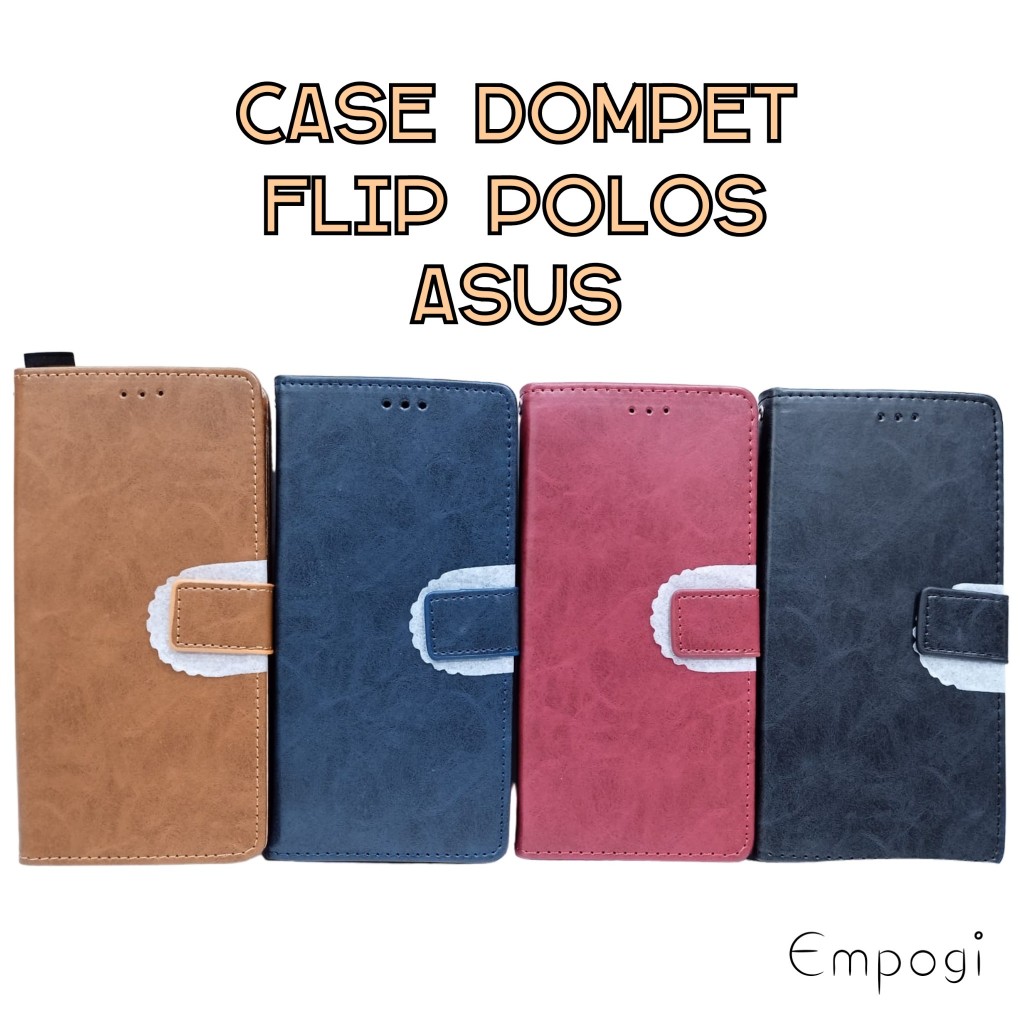 CASING DOMPET ASUS (MAX PRO M1, MAX PRO M2) FLIP KULIT POLOS LEATHER CASE WALLET ALL TIPE HP