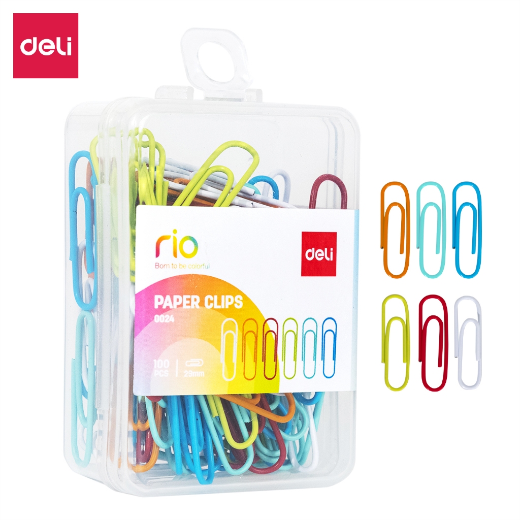 

Deli Klip Kertas / Paper Clips / Kebutuhan Kantor - Multi Warna 29 mm E0024
