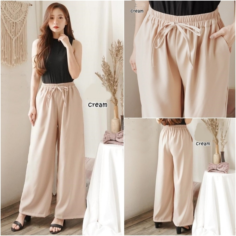 Celana Kulot Panjang Wanita Super Jumbo Bigsize Long Pants executive Kerja Kantor Bawahan Muslim For