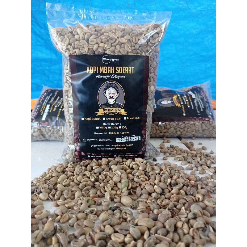 

Kopi green bean Robusta Tirtoyudo Mbah Soerat grade 2 berat 1kg