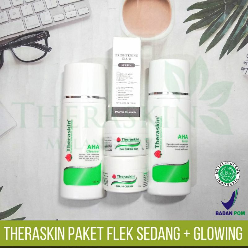 THERASKIN PAKET FLEK GLOWING AHA 10 CREAM BPOM AMAN UNTUK BUMIL DAN BUSUI