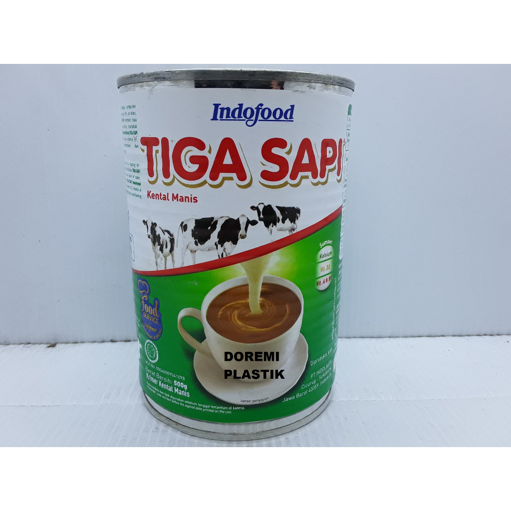 

Tiga Sapi Kental Manis putih 490gr / Susu Kental Manis Tiga Sapi / SKM Vanilla putih kaleng