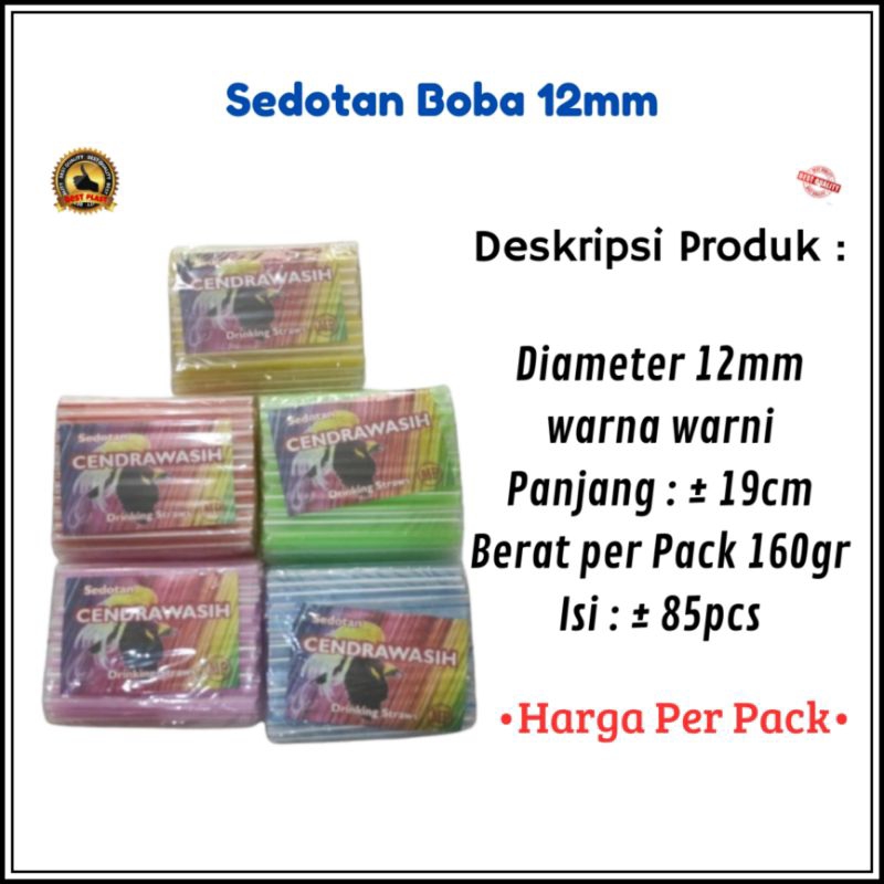 Sedotan Bubble Boba Salur Bening Murah Ekonomis 12ml/ Sedotan Boba Bening 12mm