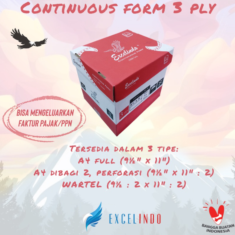 

continuous paper 3ply / continuous paper 3 ply / continuous form 3 ply 1000 lembar / continuous form 3 ply (polos) / continuous form 3 ply (perforasi) / continuous form 3 ply (wartel) /kertas nota perusahaan 3 ply