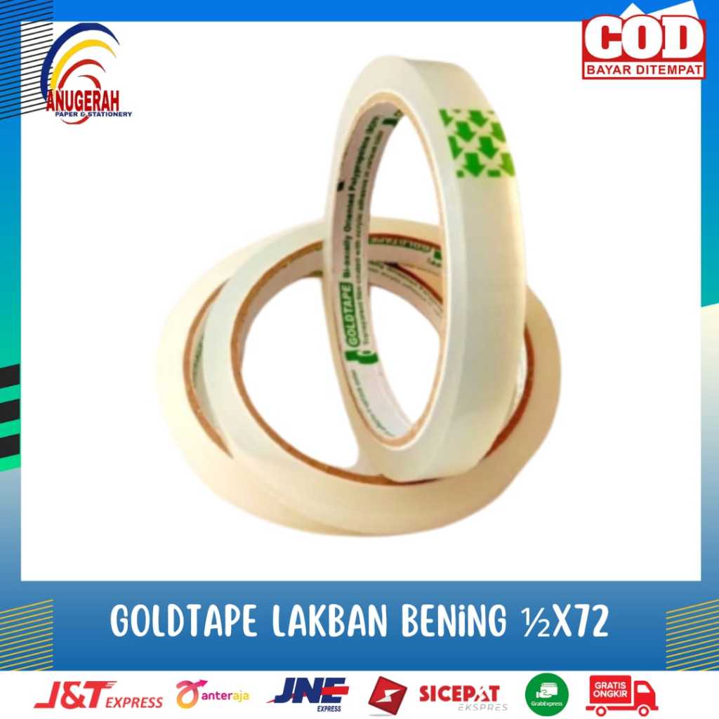 

ISOLASI BENING GOLD TAPE 1/2X72 (PCS)