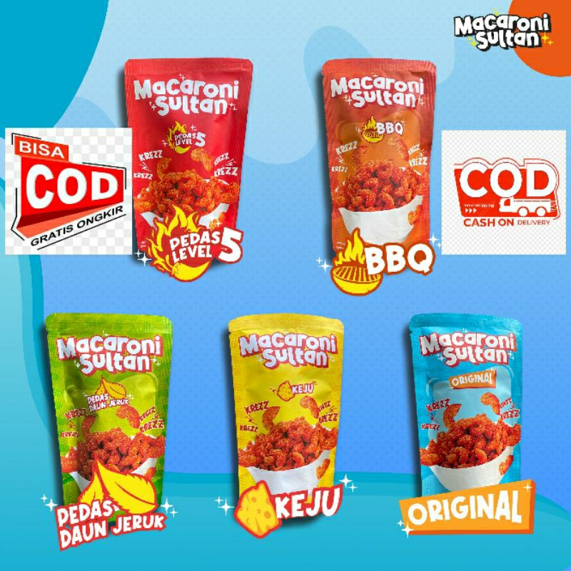 

Bundling dapat 5 bungkus Makaroni 5 varian rasa enk gurih renyah 100% halal