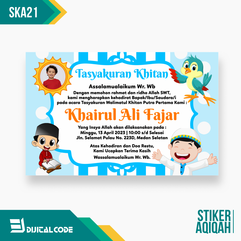 

SKA21 Stiker Label Syukuran Aqiqah Kelahiran Anak