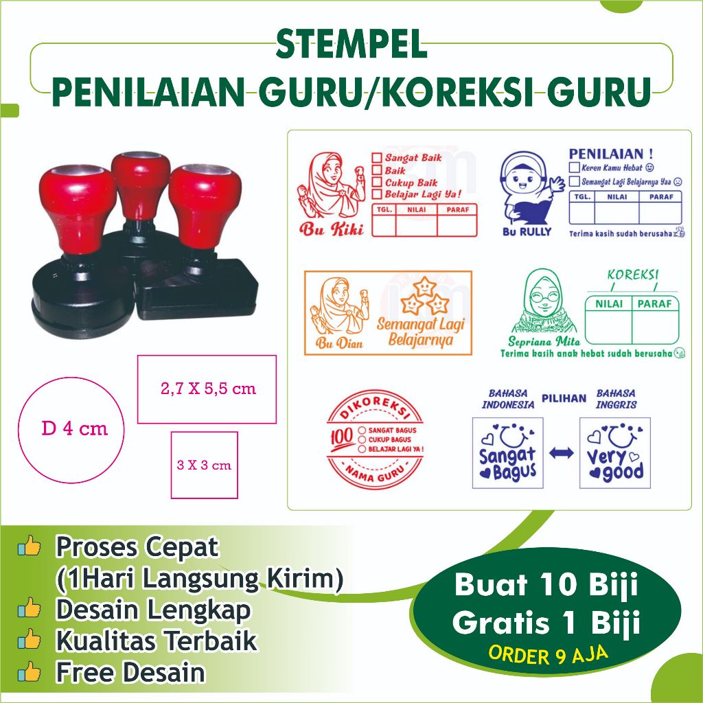 

Stempel Nilai Guru / Penilaian / Koreksi / Checked / Reward