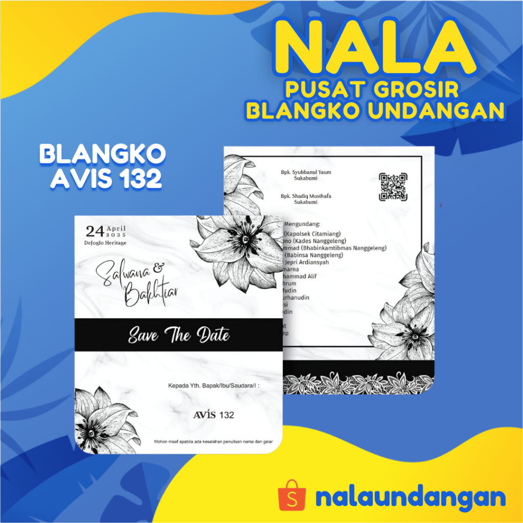 Blangko Undangan Avis 132 | NalaUndangan