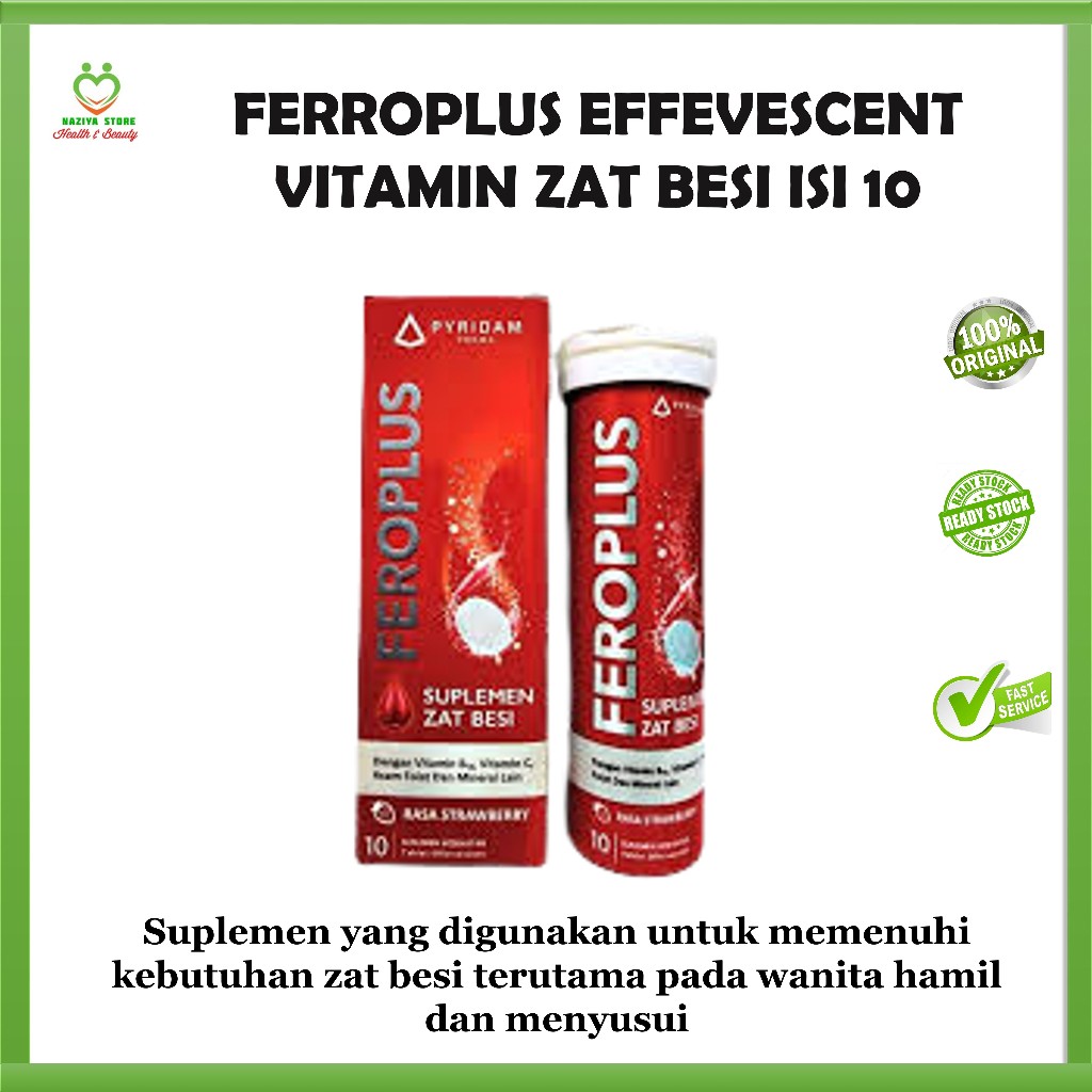 FERROPLUS FEROSFAT EFFEVESCENT MULTIVITAMIN ISI 10 Vitamin Ibu Hamil, lansia, Kesuburan, menyusui