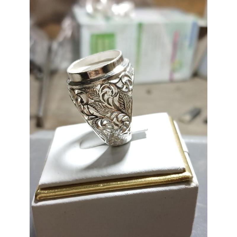 Ring ukir perak