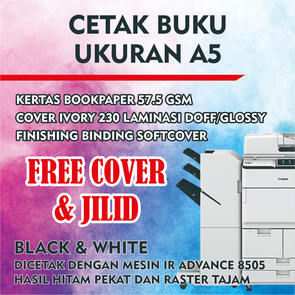 

CETAK BUKU UKURAN A5 (BOOKPAPER)