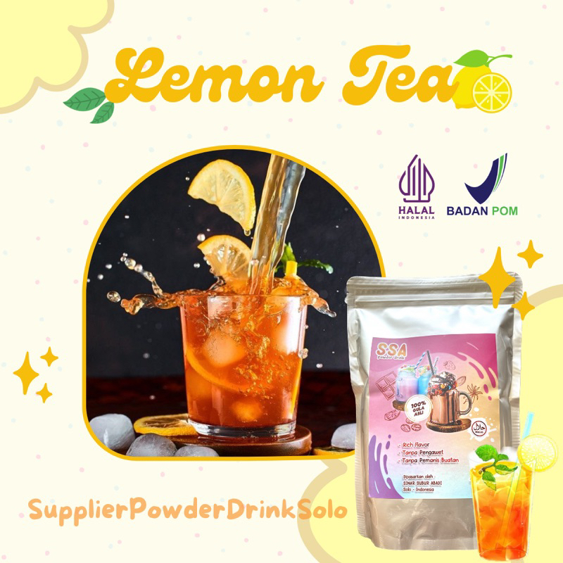 

Lemon Tea Powder Drink / bubuk minuman rasa teh lemon kemasan 250gr