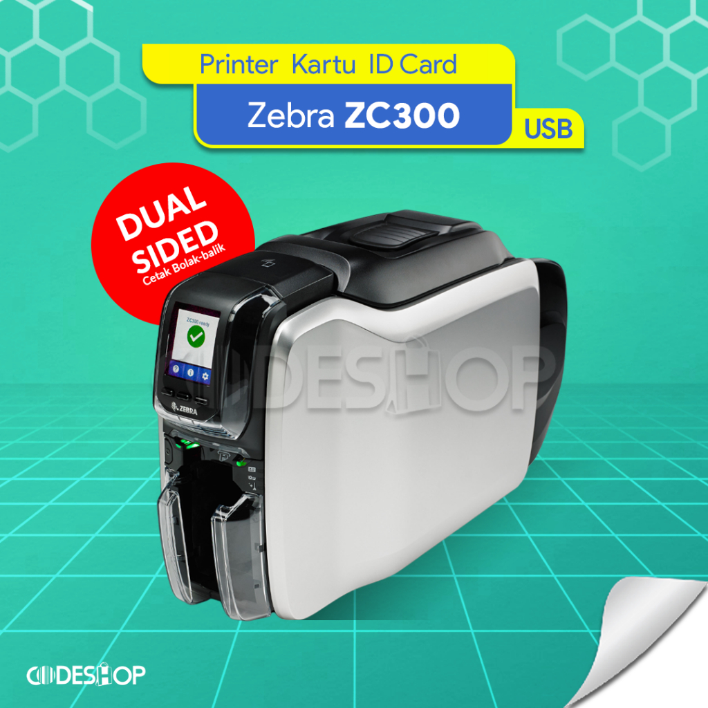 Printer ID Card Zebra ZC300 Dual Side