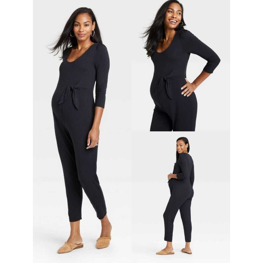 Jumpsuit Hatch 3/4 Sleeve Tie Waist - 4261