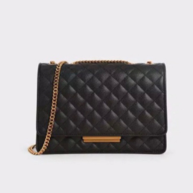 Tas Preloved Dustbag Dust BagThrift Charles & Keith Black Hitam Original Shoulder Crossbody Bag