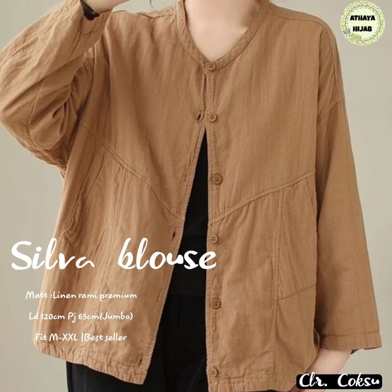 Silva blouse wanita polos elegan premium katun triset ld 120 ori athaya