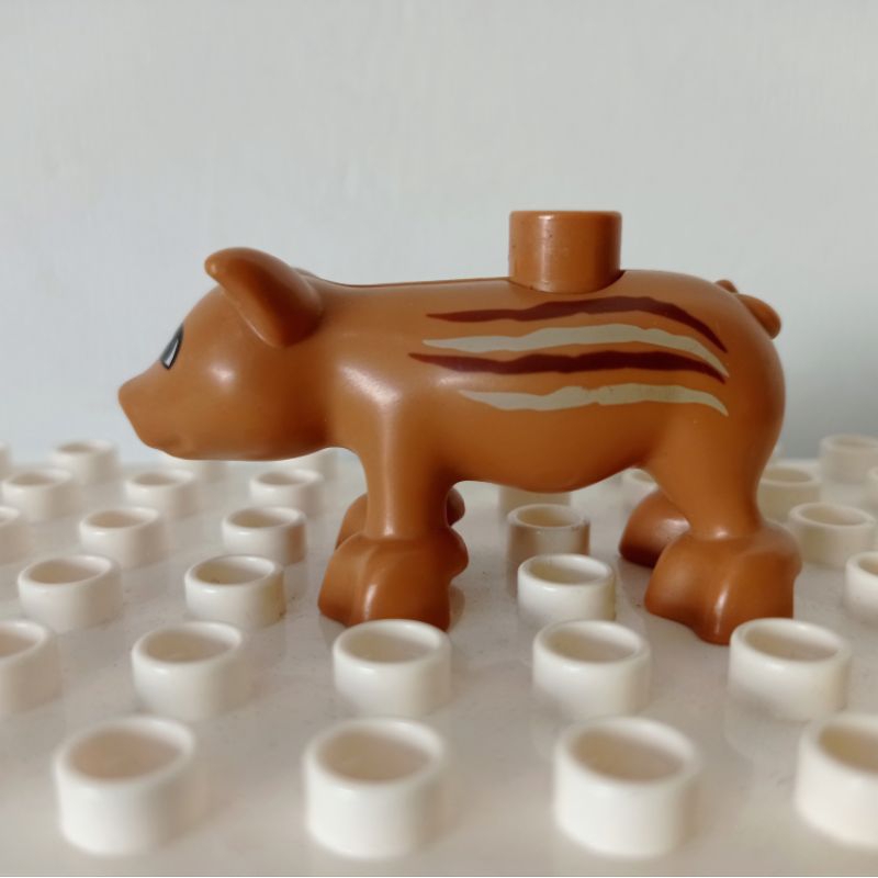 lego pig brown duplo original babi hutan