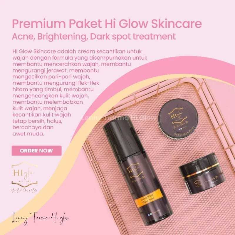 Hi Glow Skincare Paket Premium Acne ( AC1 ) / Bahan Premium diformulasikan khusus untuk wajah Berjerawat dan berminyak