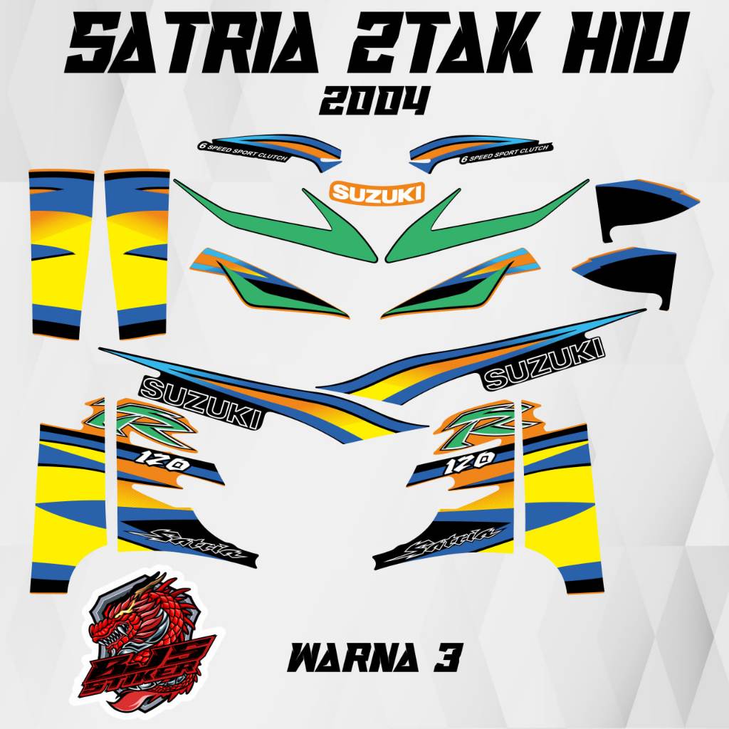 Striping satria 2 tak - Stiker Decal satria 2tak hiu satria 2 tak 2004