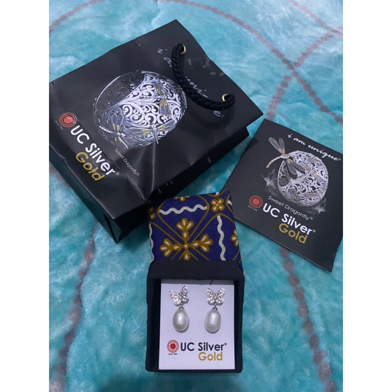 Anting perak studd asli Uc Silver Bali