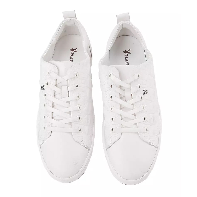 PL41 SEPATU PLAYBOY SNEAKER PRIA ORIGINAL SNEAKERS KULIT ALL FULL WHITE PUTIH POLOS