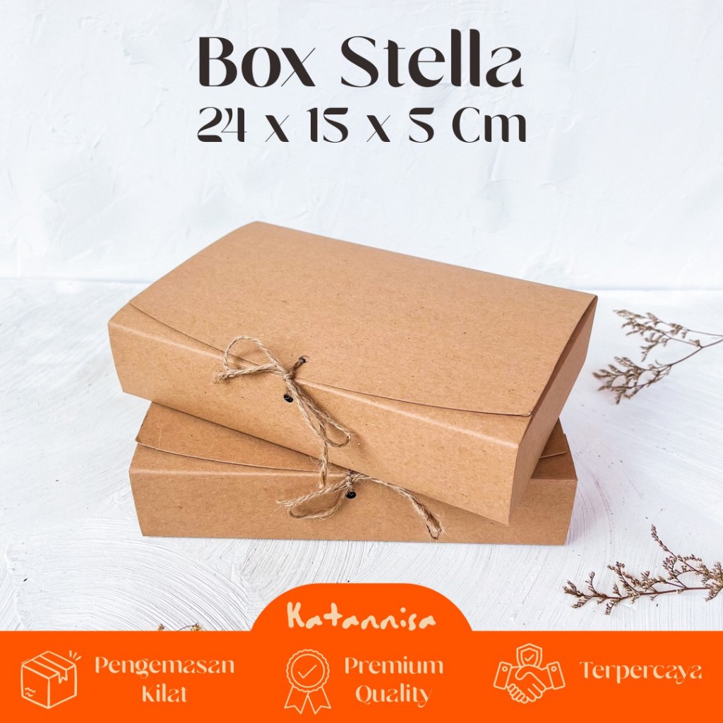 

KATANNISA Stella 24x15x5 Cm Box Packaging Dus Kemasan Souvenir Gift Hijab Kaos Gamis Kain Bridesmaid