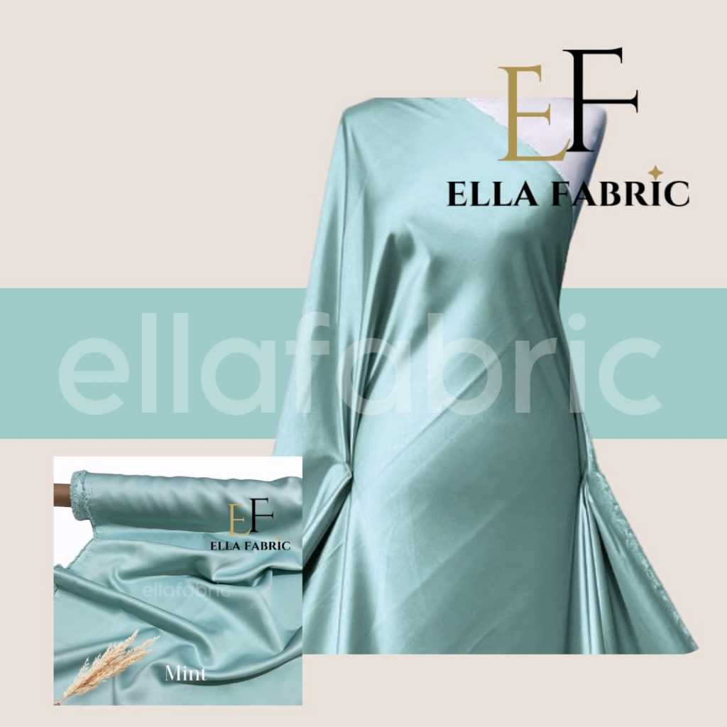 BAHAN KAIN SATIN PER KELIPATAN 1/2 (SETENGAH) Meter Satin Velvet Premium MInt