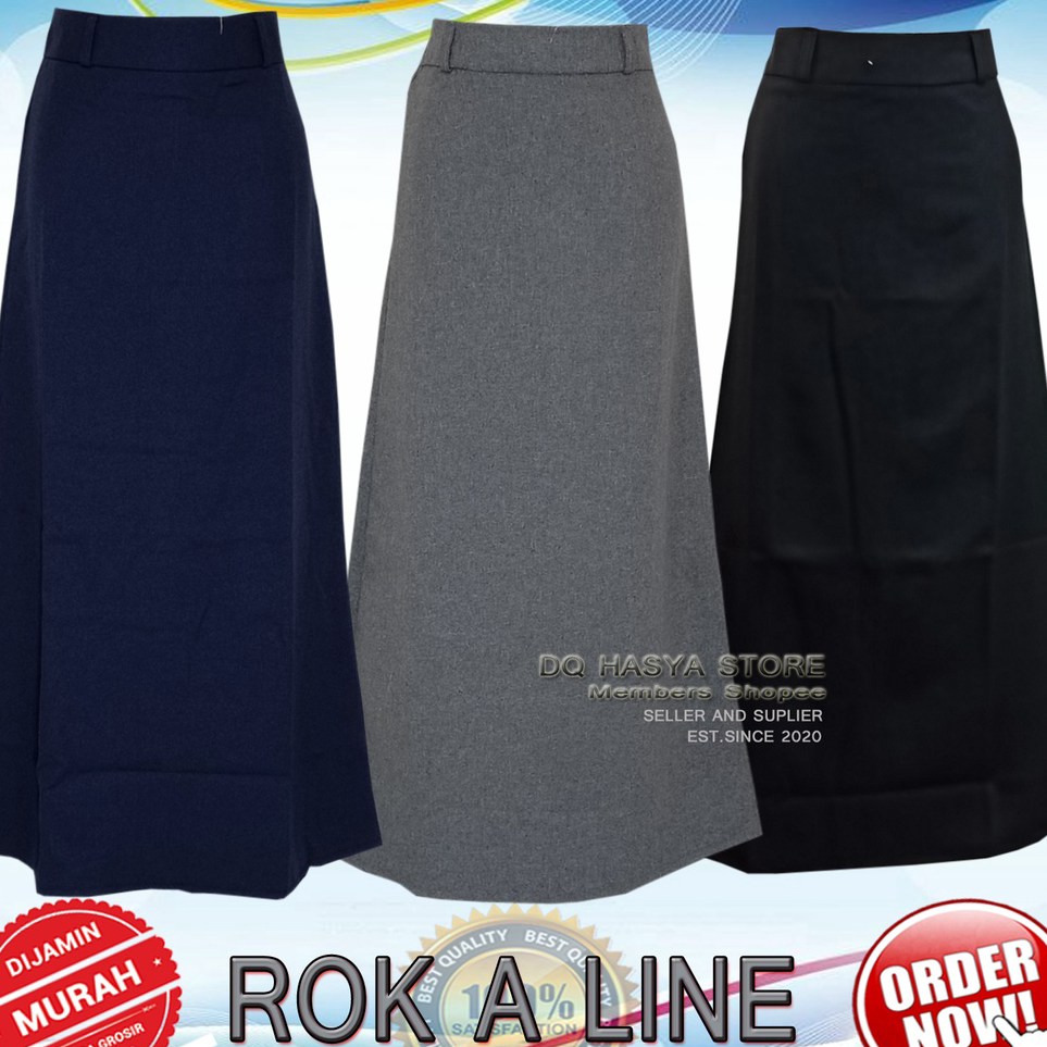 COD Rok Kerja Panjang Hitam A Bahan Formal Kantor Rok panjang Bentuk A