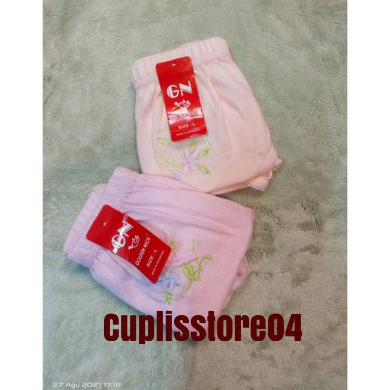 BOOMING 6biji Celana Dalam BORDIR GOLDEN NICK(BG)/Celana dalam wanita warna pastel